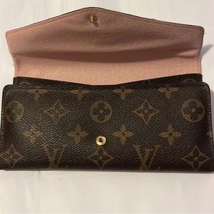 LOUIS VUITTON WALLETMonogram Josephine Wallet Rose Ballerine Authentic